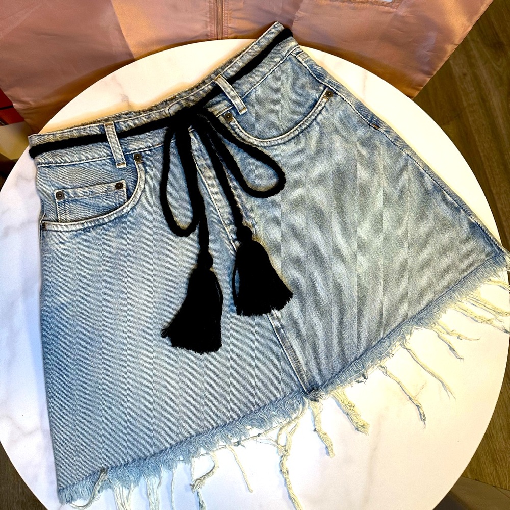 MIUMIU Denim Skirt with Braid